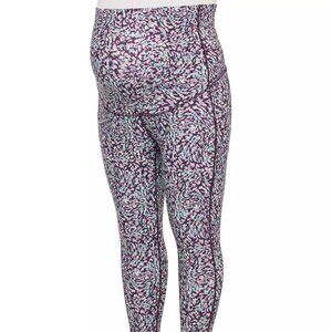 Plus Size Maternity Tek Gear® Ultrastretch 7/8th Leggings, Plum-spotted, 2x